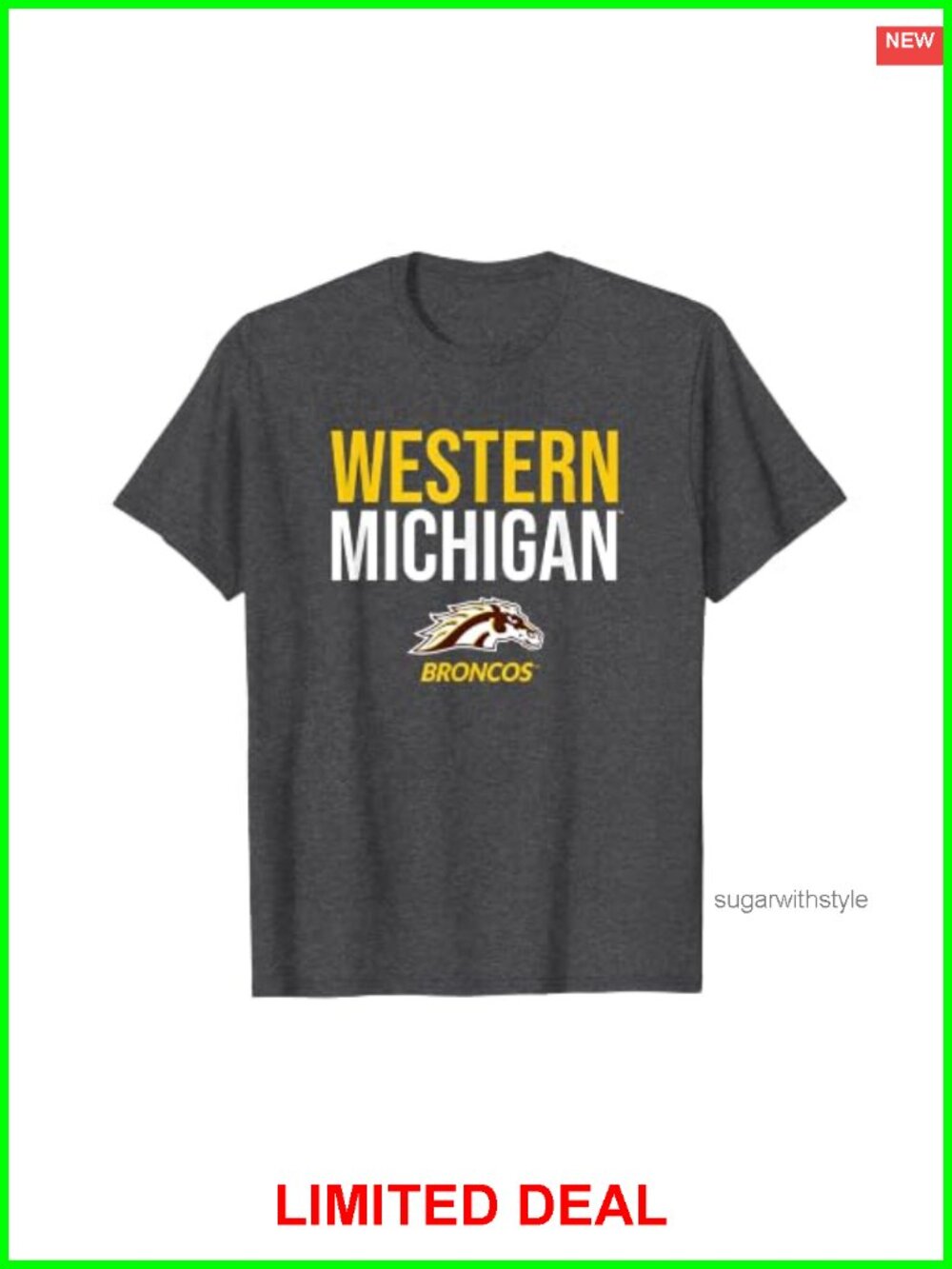 Campus Lab Western Michigan Broncos Stacked T-Shirt Classic Fit Crew Neck